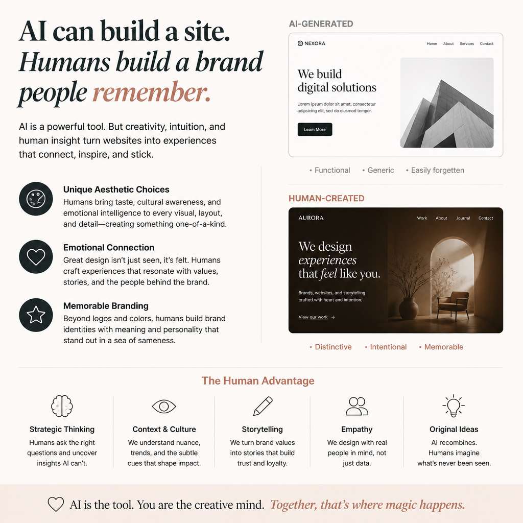 Why human creativity still matters while there is a rise of AI Website building