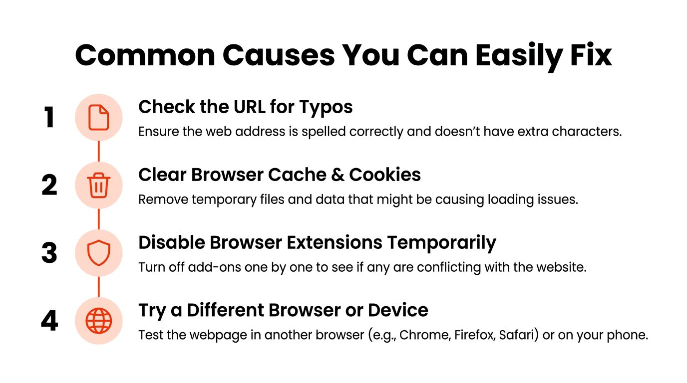 A list of four common steps to fix website errors like 400 bad request, including clearing browser data.