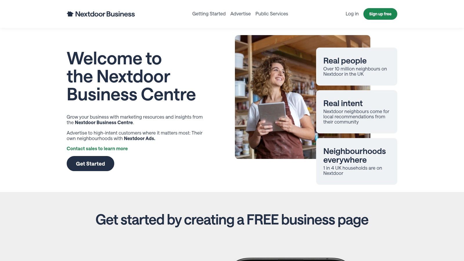 Nextdoor Business Page (UK)