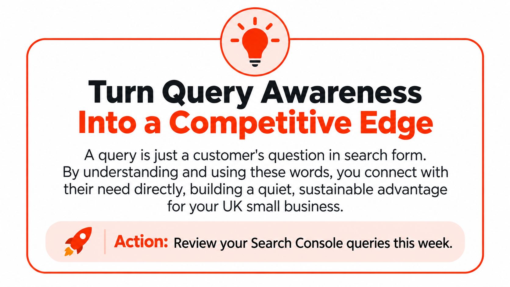 An infographic titled Turn Query Awareness Into a Competitive Edge with a call to action for businesses.